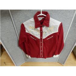 RED COWGIRL SHIRT - DANIK - SIZE MEDIUM