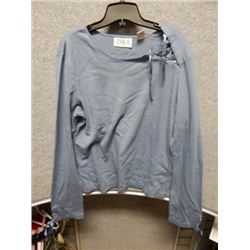 SHIRT WOMANS - JESSICA - BLUE WITH LACE NECK AND ARMS TOP - SIZE 18