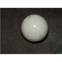 POLISHED STONE ORB ~1.25" DIAMETER - WHITE/GREEN