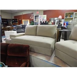 NEW - UPHOLSTERED CONTEMPORARY SOFA & CHAIR!!!!!!! - END SECTION TABLE ATTACHED