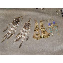 EARRINGS FROM ESTATE - 3 PAIRS - 1 MONEY