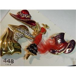 BROTCHES AND EARINGS - ALL ON CARD AND IN BOX