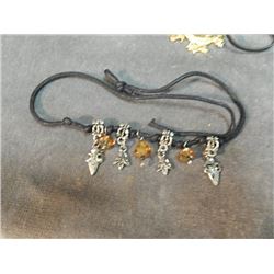 CHOKER NECKLACE - SILVER SPEAR HEAD AND BEAD DESIGN