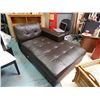Image 1 : NEW CHAISE SOFA END - LEATHER -   FLOOR MODEL - NO WARRANTY NO GUARANTEE