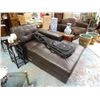 Image 2 : NEW CHAISE SOFA END - LEATHER -   FLOOR MODEL - NO WARRANTY NO GUARANTEE