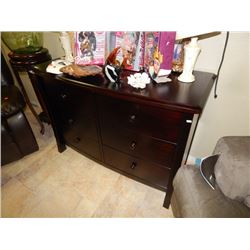 NEW STAGING DRESSER - 2 DRAWERS, 4 FALSE DRAWERS. 18" X 46" X 33" TALL. NO WARRANTY, NO GUARANTEE. U