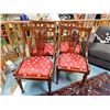 Image 1 : WOOD CHAIR - WITH WIDE CHINEESE SILK UPHOLSTERED SEAT - 4 X BID