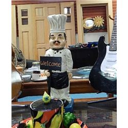 CERAMIC CHEF STATUE - 29" TALL
