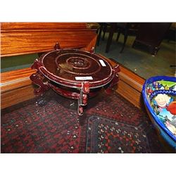 MAHOGANY PLANT STANDS - 8" DIAMETER - 4" TALL - NEW