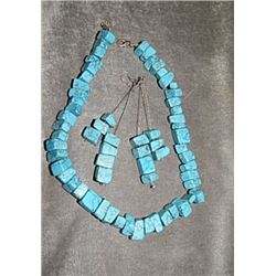 NECKLACE AND EARINGS - LOADED WITH TORQOUISE STONES