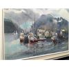 Image 2 : UNSIGNED AND UNTITLED FRAMED ORIGINAL, 'BOATS IN HARBOUR', OIL ON CANVAS, 23'' X 17''