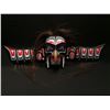 Image 1 : TOM PATTERSON, 'EAGLE MASK'  IN RED CEDAR, WITH HORSE HAIR ACCENTS, 48'' X 17'' H X