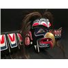 Image 2 : TOM PATTERSON, 'EAGLE MASK'  IN RED CEDAR, WITH HORSE HAIR ACCENTS, 48'' X 17'' H X
