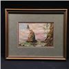 Image 1 : A. RODDAN, 1926, UNTITLED FRAMED ORIGINAL, 'SIWASH ROCK', MIXED MEDIUM OIL AND WATERCOLOUR, 15''