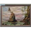 Image 3 : A. RODDAN, 1926, UNTITLED FRAMED ORIGINAL, 'SIWASH ROCK', MIXED MEDIUM OIL AND WATERCOLOUR, 15''