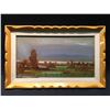 Image 1 : R.A. MESSMER, 1965, UNTITLED FRAMED ORIGINAL, 'FRASER VALLEY SCENE', OIL ON BOARD, 19'' X 11''
