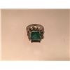 Image 1 : 14KT WHITE GOLD EMERALD DIAMOND RING SET WITH ONE MODIFIED SQUARE CUT GREEN EMERALD APPROX. 3.20CT