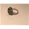 Image 2 : 14KT WHITE GOLD EMERALD DIAMOND RING SET WITH ONE MODIFIED SQUARE CUT GREEN EMERALD APPROX. 3.20CT