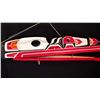 Image 1 : DARREN YELTON, ''RAVEN MASK'' HAND CARVED CEDAR MASK WITH ARTICULATING BEAK, SQUAMISH, 47' 'L X