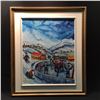 Image 1 : G. GAGNON, 2002, UNTITILED FRAMED ORIGINAL, 'POND HOCKEY SCENE', OIL ON CANVAS, 24'' X 30''