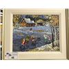 Image 1 : 'WINTER FUN' OIL ON BOARD PAINTING 16" X 20" BY ROD CHARLESWORTH