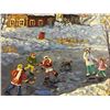 Image 2 : 'WINTER FUN' OIL ON BOARD PAINTING 16" X 20" BY ROD CHARLESWORTH