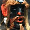 Image 2 : COREY "NOKATSI" LAROCQUE, 'WILD MAN' MASK, ACCENTED WITH LARGE EARRINGS AND HORSE HAIR, 22.5'' H
