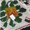 Image 1 : CREE HAND BEADED BAG WITH BUCK SKIN TASSLES AND LEATHER BORDER, CIRCA 1930'S, 17'' H X 11'' W