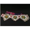 Image 2 : CREE HAND BEADED BAG WITH BUCK SKIN TASSLES AND LEATHER BORDER, CIRCA 1930'S, 17'' H X 11'' W