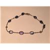 Image 1 : 14KT WHITE GOLD DIAMOND GEMSTONE BRACELET CONSISTING OF MODIFIED OVAL CUT NATURAL SAPPHIRES