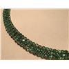 Image 2 : ONE LADIES LARGE HAND FASHIONED CUSTOM DESIGNED EMERALD NECKLACE SET IN STERLING SILVER. CONSISTING