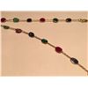 Image 2 : LADIES 14KT YELLOW GOLD HAND ASSEMBLED NECKLACE SET WITH NINETEEN OVAL SHAPED ENHANCED NATURAL