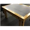 Image 2 : LEATHER INLAY ANTIQUE PARTNERS  DESK WITH MATCHING CREDENZA