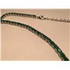 Image 2 : .925 STERLING SILVER AND EMERALD NECKLACE SET WITH 18.75CT OF GREEN MODIFIED OVAL NATURAL EMERALDS