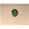 Image 1 : .925 STERLING SILVER & GOLD PLATED YELLOW GOLD GEMSTONE RING CENTER SET WITH A OVAL CABOCHON