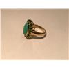 Image 2 : .925 STERLING SILVER & GOLD PLATED YELLOW GOLD GEMSTONE RING CENTER SET WITH A OVAL CABOCHON