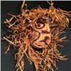 Image 2 : BRAD BAZILLE, 'WILD WOMAN' MASK WTH CEDAR STRIP ACCENTS, 16'' H X 17'' W