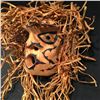 Image 3 : BRAD BAZILLE, 'WILD WOMAN' MASK WTH CEDAR STRIP ACCENTS, 16'' H X 17'' W