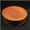 Image 1 : HAND CARVED 'MOON, SUN AND EAGLE' BOX, OAK AND MAPLE, SIGNED ON EDGE, 10.5'' D