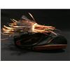 Image 2 : EMIL THIBERT, 'RAVEN' HAND CARVED CEDAR MASK WITH CEDAR STRIPS AND FEATHERS  SOULTEAUX NATION