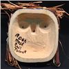 Image 4 : EMIL THIBERT, ''MOON MASK', HAND CARVED CEDAR WITH CEDAR STRIPS AND FEATHERS , SOULTEAUX NATION