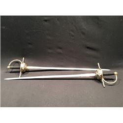 2 SPANISH ENGRAVED DUELING SWORDS