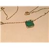 Image 2 : 14KT YELLOW GOLD GEMSTONE NECKLACE SET WITH  A GREEN NATURAL EMERALD APPROX. 3.30CT