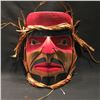 Image 1 : EMIL THIBERT, 'FIRE CHIEF MASK' HAND CARVED CEDAR WITH CEDAR STRIPS , SOULTEAUX NATION B.C.,