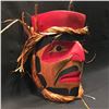 Image 2 : EMIL THIBERT, 'FIRE CHIEF MASK' HAND CARVED CEDAR WITH CEDAR STRIPS , SOULTEAUX NATION B.C.,