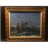 Image 1 : ACE POWELL, UNTITLED FRAMED ORIGINAL, 'NIGHT RIDER' SCENE, OIL ON CANVAS, 31'' X 26''