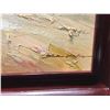 Image 3 : UNSIGNED AND UNTITLED FRAMED ORIGINAL,'NATIVE BRAVES, WITH HORSES & FIRE', OIL ON CANVAS, 24'' X