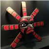 Image 1 : EMIL THIBERT, 'RAVEN SUN MASK' HAND CARVED CEDAR  SOULTEAUX NATION  52''H X 52''W