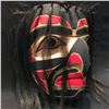 Image 2 : EMIL THIBERT, "HAWKMAN" HANDCRAFTED CEDAR MASK, SOULTEAUX NATION 18" H X 16" W