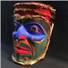Image 2 : EMIL THIBERT, 'FROG CHIEF' HAND CARVED IN CEDAR SOULTEAUX NATION, 17"H  X 14'' W
